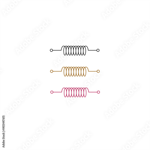 Vector icon of an inductor symbol, used in electronic circuits, technology, and electrical engineering