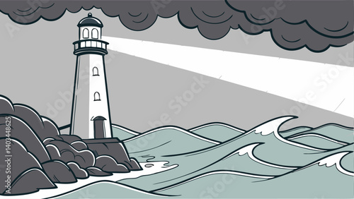 lighthouse in the sea