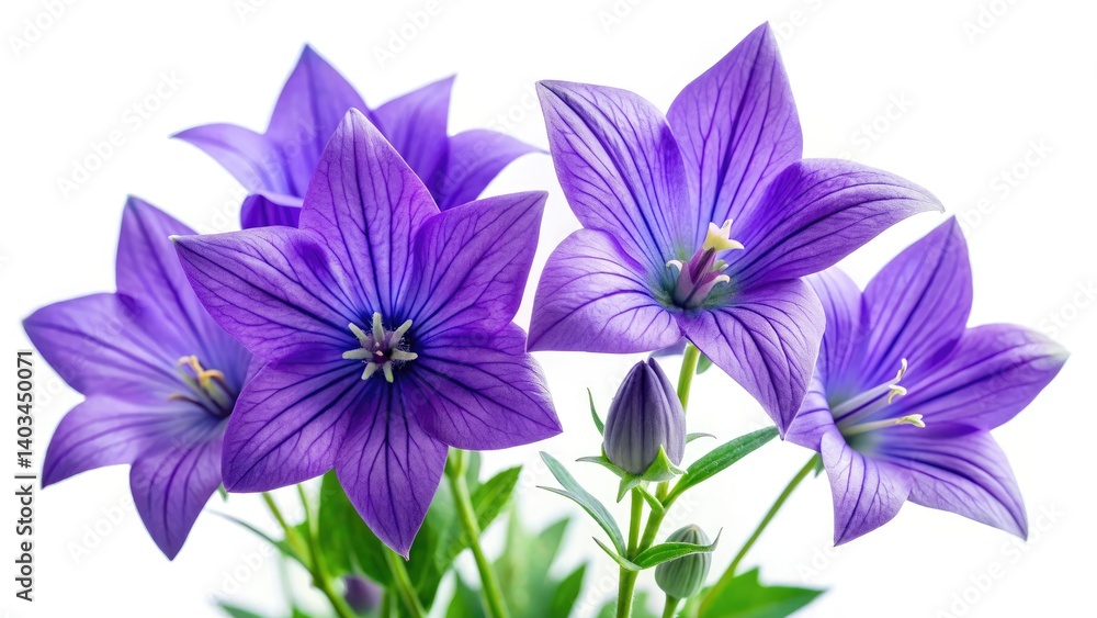Stunning Close-up of Purple Platycodon grandiflorus Blooms, Balloon Flower, Chinese Bellflower, Copy Space - High-Resolution Food Photography Stunning Close-up of Purple Platycodon grandiflorus Blooms, Balloon Flower, Chinese Bellflower, Copy Space - High-Resolution Food Photography