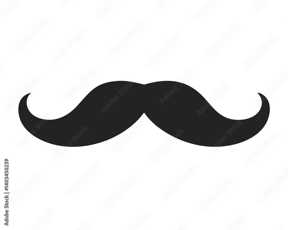 Stylish Mustache on White Background for Fun and Trendy Grooming Look Stylish Mustache on White Background for Fun and Trendy Grooming Look