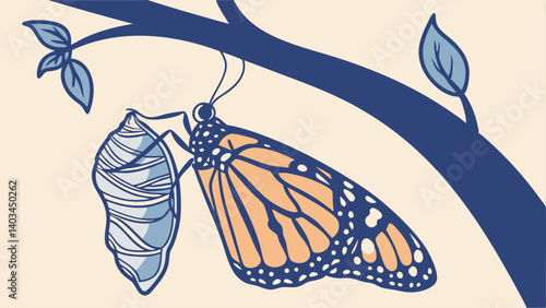 butterfly on a blue background
