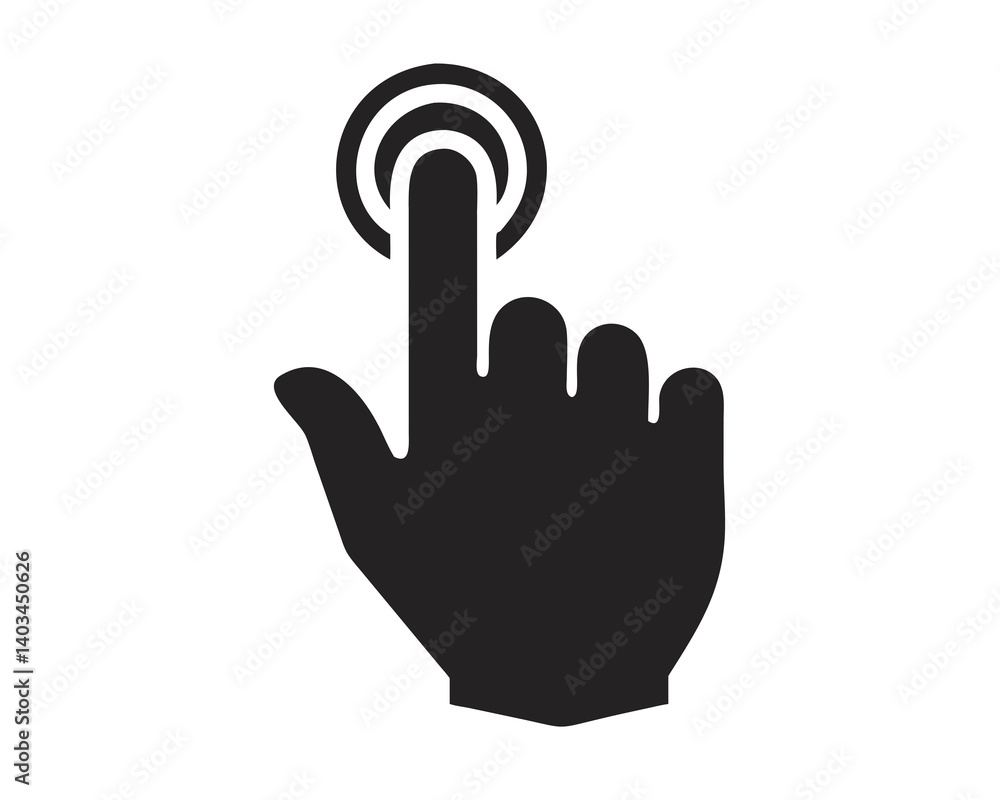 Hand Cursor Icon on White Background for Digital Interaction and Web Navigation Hand Cursor Icon on White Background for Digital Interaction and Web Navigation