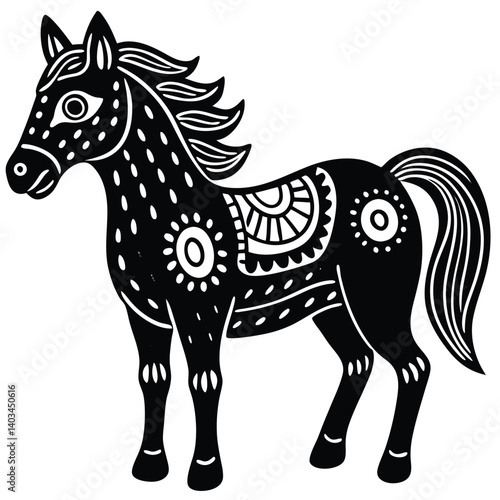 Ada cheerful cartoon horse using vibrant shades focusing on a balance of simplicity and charm in the design