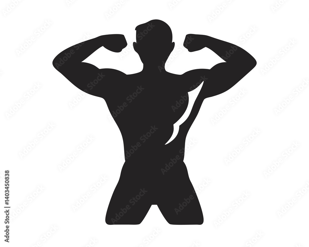 Fototapeta premium Male Body Posing on White Background for Fitness and Strength Photography