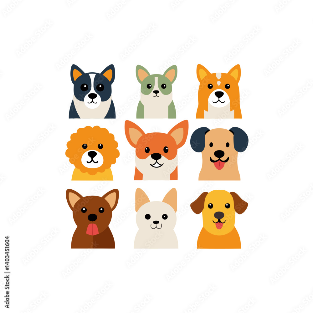09 different dog vector doodle icon 09 different dog vector doodle icon
