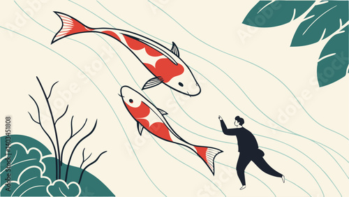 koi fish in water