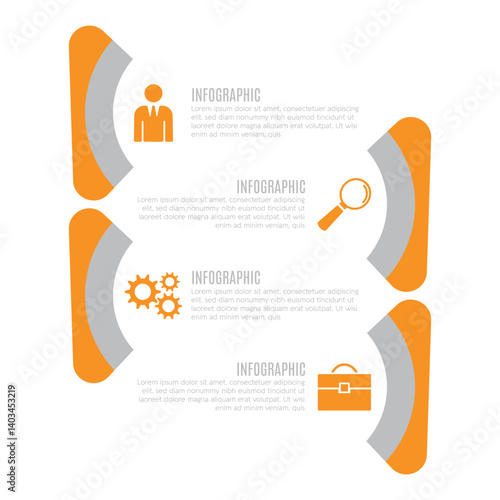 Designed editable modern infographic business template chart list design