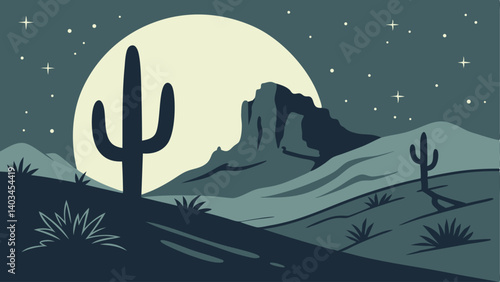 winter landscape with moon