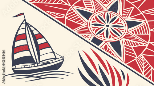 seamless pattern with sailing ships