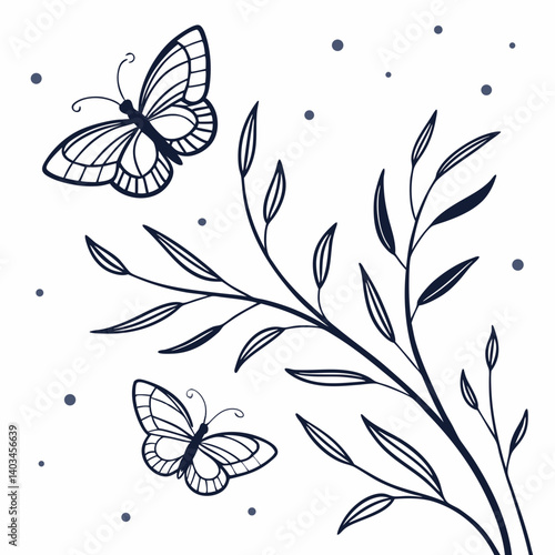 black and white butterfly
