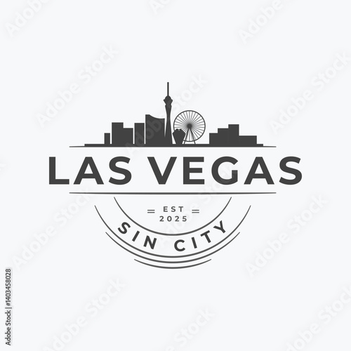 Wallpaper Mural Fun vector design of Las Vegas city silhouette suitable for stickers or prints	 Torontodigital.ca