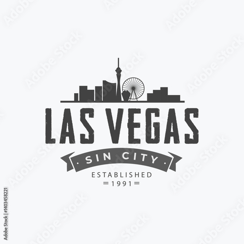 Fun vector design of Las Vegas city silhouette suitable for stickers or prints
