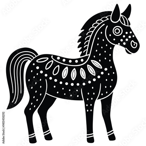 Ada cheerful cartoon horse using vibrant shades focusing on a balance of simplicity and charm in the design
