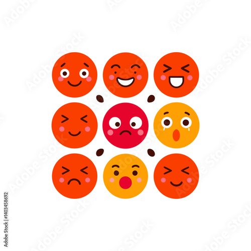 09 different mood vector doodle icon