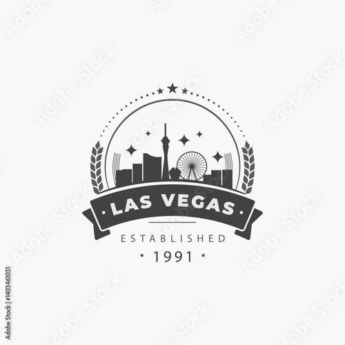 Fun vector design of Las Vegas city silhouette suitable for stickers or prints	