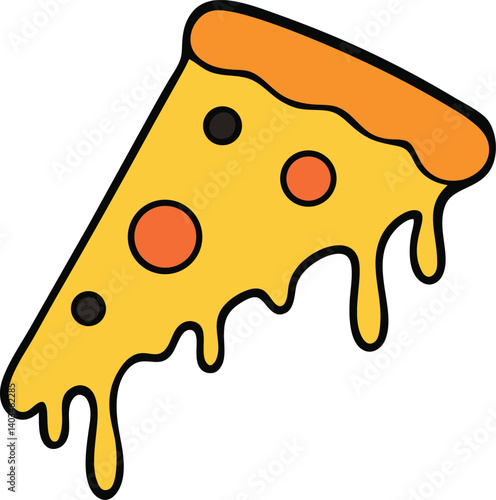 dripping from the pizza vector art illustration