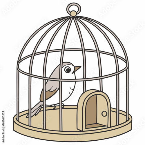 birdcage with a bird