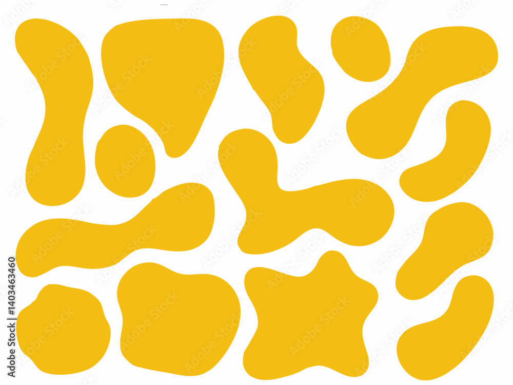 Abstract Yellow Liquid Organic Shapes - Modern Flat Design. Abstract Yellow Liquid Organic Shapes - Modern Flat Design.