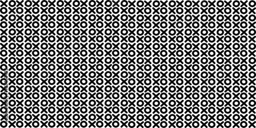 Seamless geometric pattern. XO pattern in black and white colors. Vector illustration.