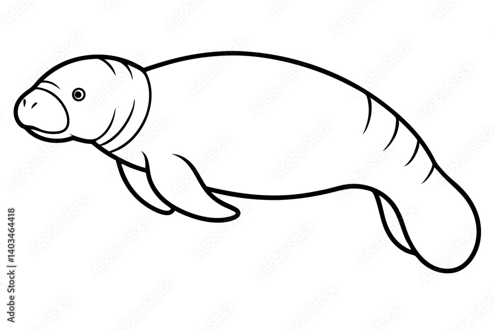 Fototapeta premium Manatee Silhouette Design
