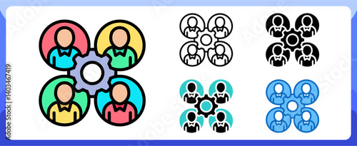 Unity and Cooperation Multi Style Icon in Togetherness and Teamwork Vector Design