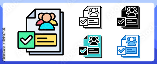 Task Management Team Multi Style Icon in Togetherness and Teamwork Vector Design