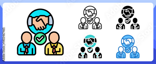 Agreement Multi Style Icon in Togetherness and Teamwork Vector Design
