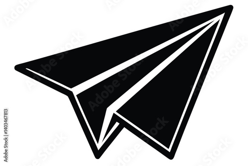 Monochrome paper airplane soaring upwards showing the concept of a fast delivery