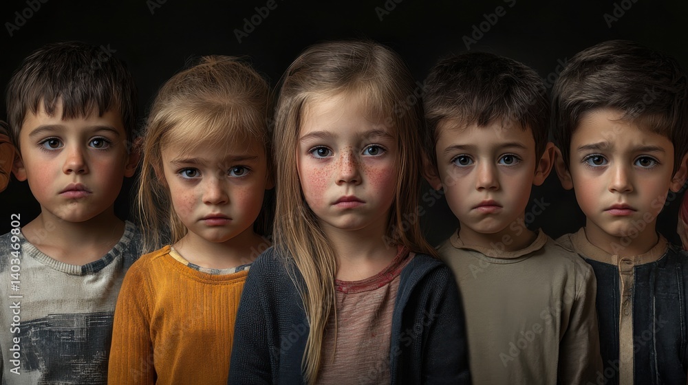 Emotional Portrait Capturing the Struggles of Hungry and Underprivileged Children in Society Emotional Portrait Capturing the Struggles of Hungry and Underprivileged Children in Society