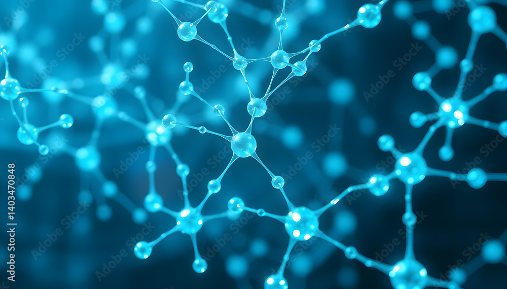 Abstract molecular structures captured in deep blue scientific visualization digital art high-tech environment macro view Abstract molecular structures captured in deep blue scientific visualization digital art high-tech environment macro view