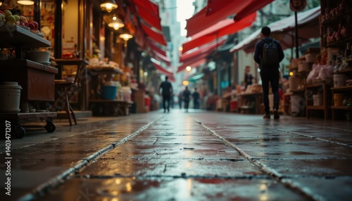 Wallpaper Mural Urban street market, blurred people Torontodigital.ca