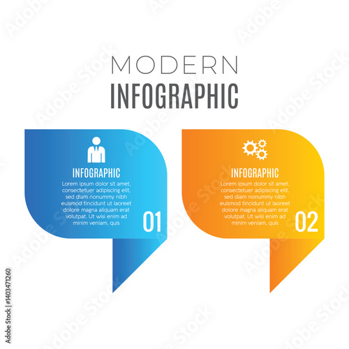 Presentation template 2 step or options for infographic business chart list design