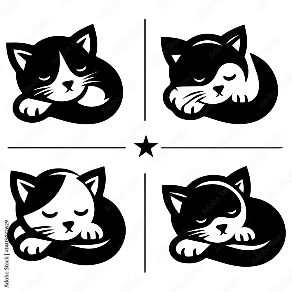 Fototapeta premium Serene cat tucked in comfort, hidden from the world’s hum