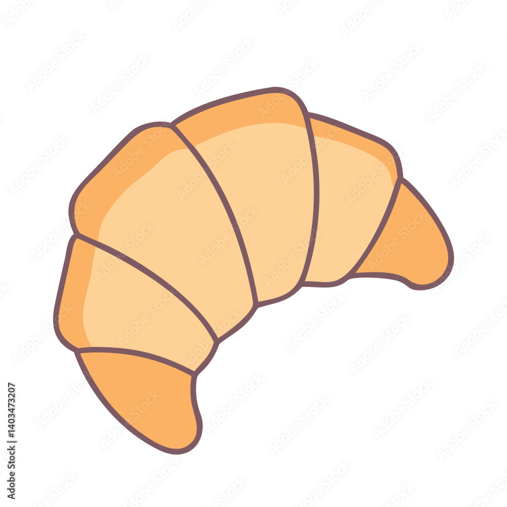Delicious croissant pastry vector illustration for bakery cafe breakfast food design asset Delicious croissant pastry vector illustration for bakery cafe breakfast food design asset
