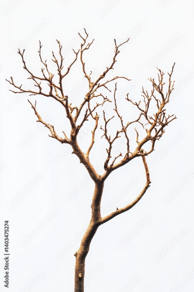 Fototapeta premium Uncultivated plant form, unique structure, natural tones, isolated