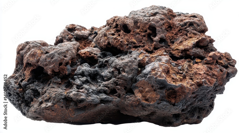 A close-up view of a rough, natural volcanic rock formation. A close-up view of a rough, natural volcanic rock formation.