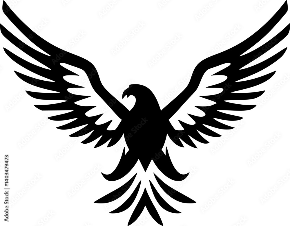 Obraz premium Eagle | Black and White Vector illustration