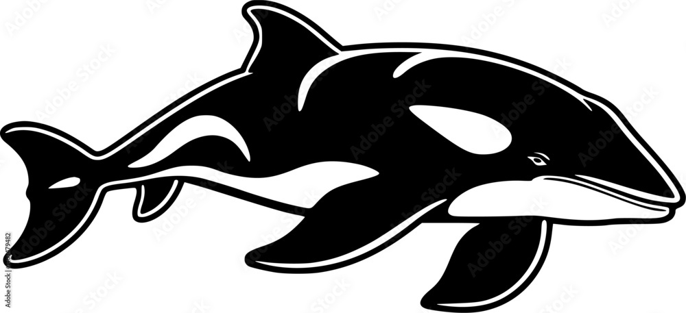 Fototapeta premium Orca - Minimalist and Flat Logo - Vector illustration