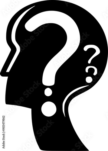 Question - Minimalist and Flat Logo - Vector illustration