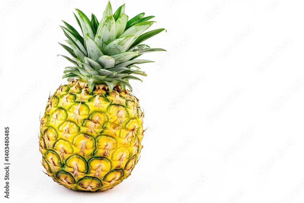 Fresh Pineapple on White Background