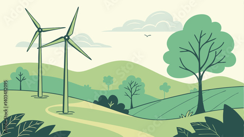 wind turbines farm