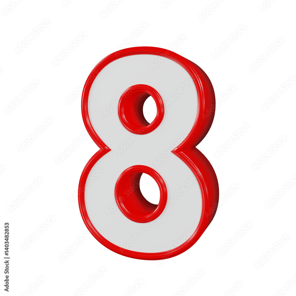 3d red number 3d red number