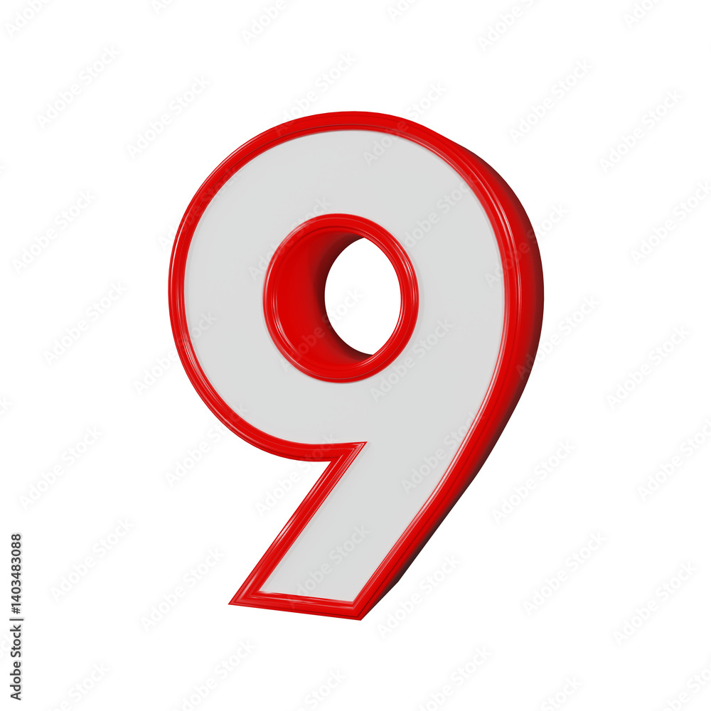 3d red number 3d red number