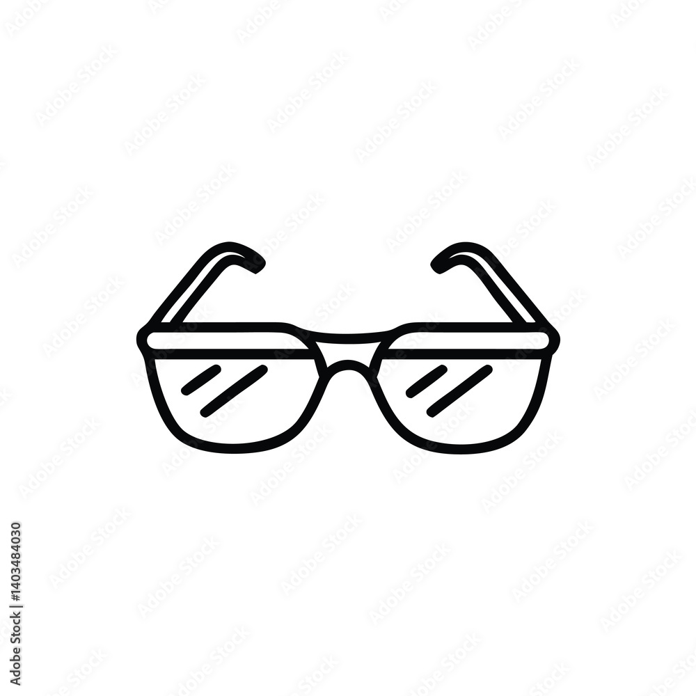 Simple Line Art Illustration of Sunglasses Simple Line Art Illustration of Sunglasses