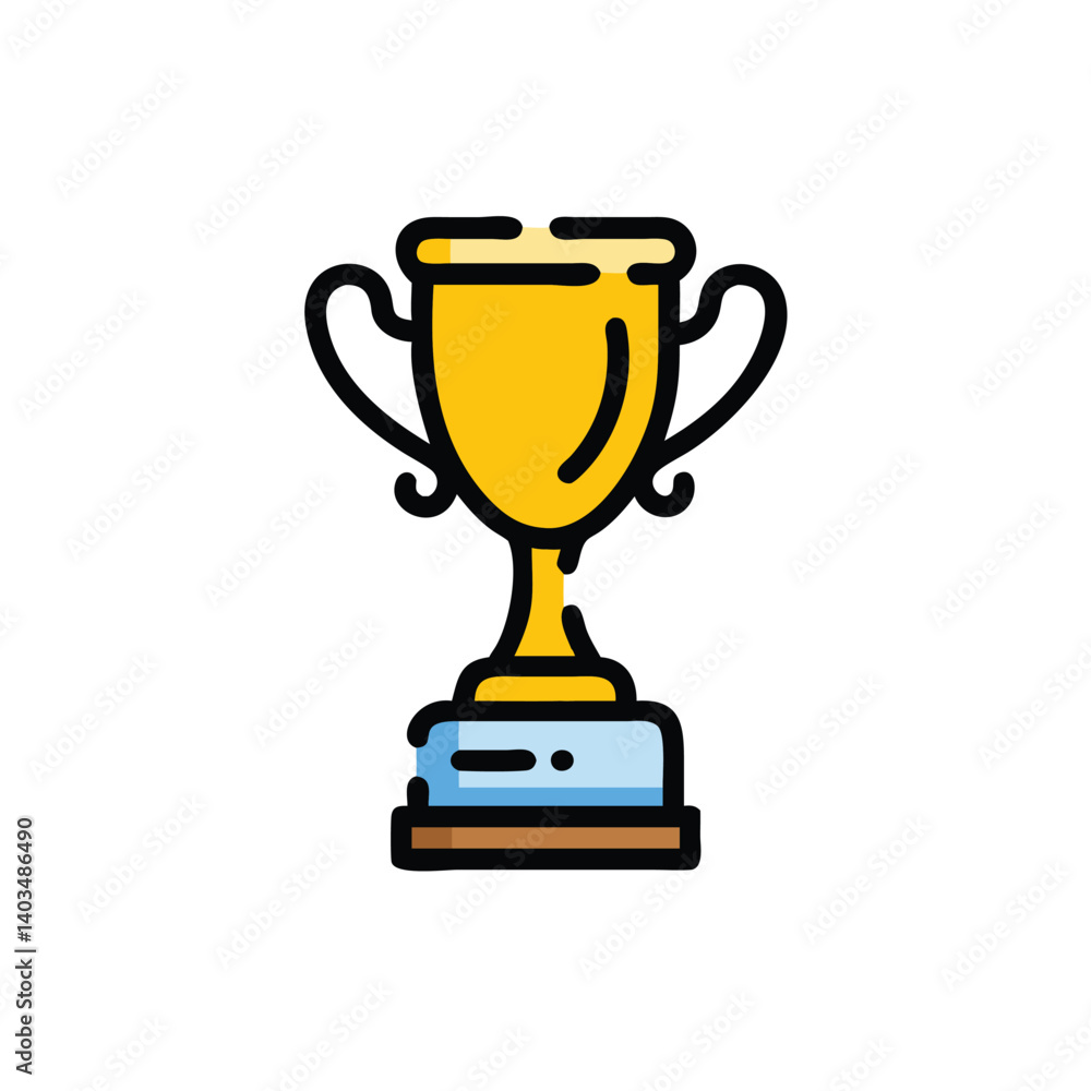 Gold Trophy Icon, Representing Success and Victory Gold Trophy Icon, Representing Success and Victory