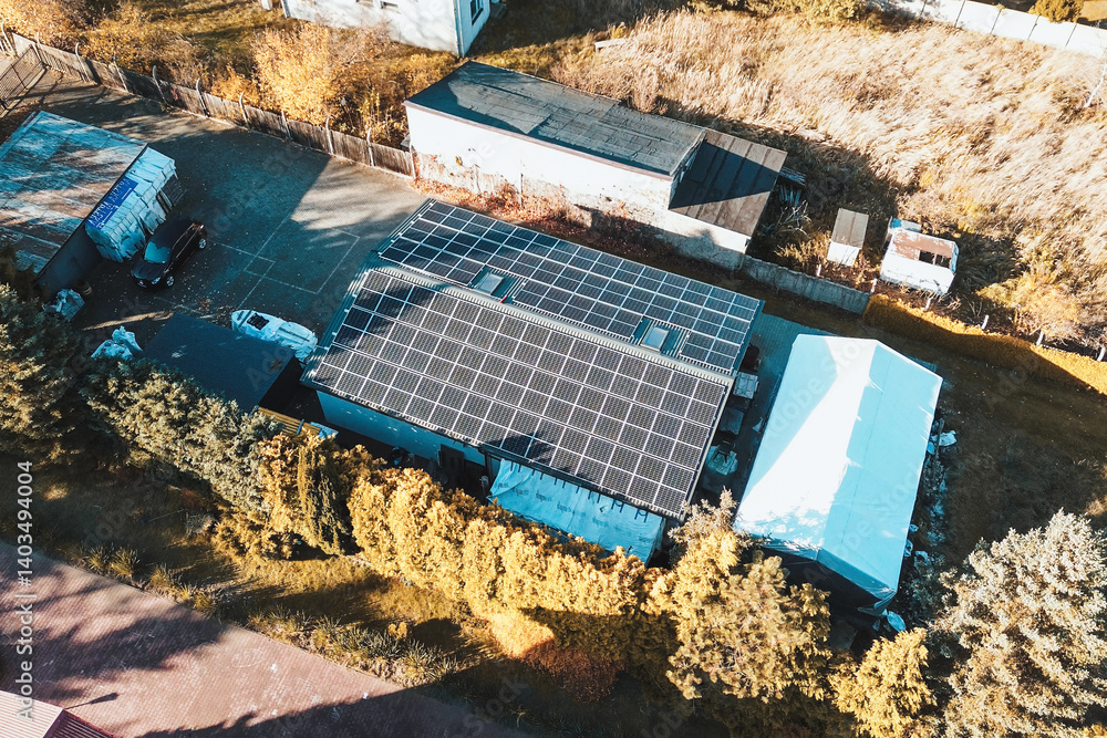 Sustainable rooftop solar panels harnessing sunligh