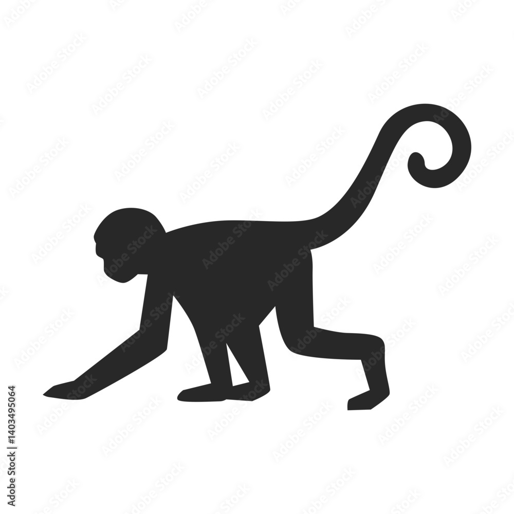 Obraz premium Realistic Monkey Silhouette, vector art.