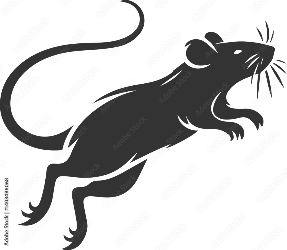 Fototapeta premium Vector silhouette of a rat