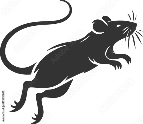 Vector silhouette of a rat