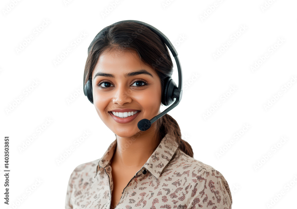 Smiling customer service representative headset PNG Smiling customer service representative headset PNG